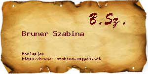 Bruner Szabina névjegykártya