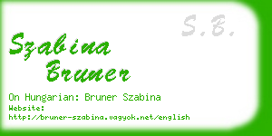 szabina bruner business card